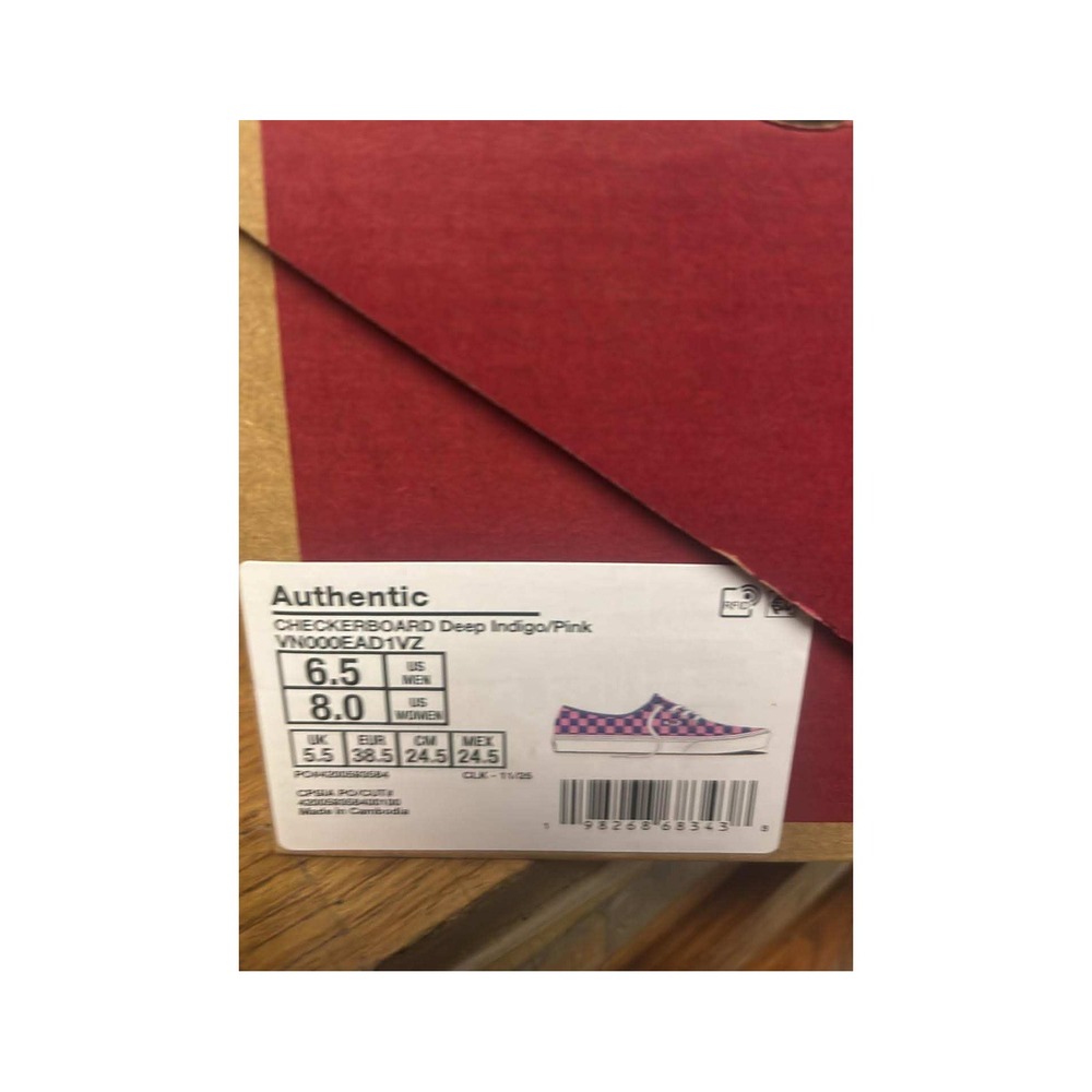 Vans Authentic Checkerboard Deep Indigo Pink Sneakers VN000EAD1VZ Womens 8.0 - Picture 6 of 6